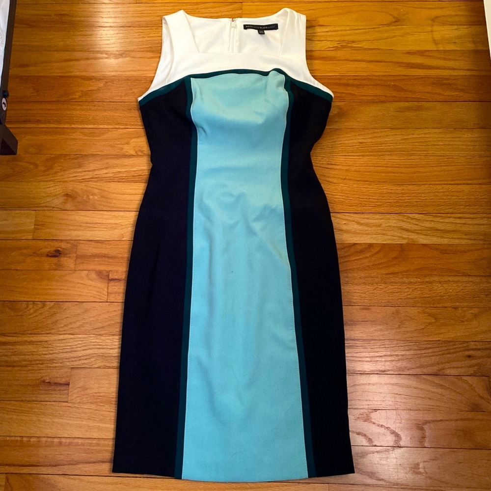 White House Black Market teal sheath dress size 00P